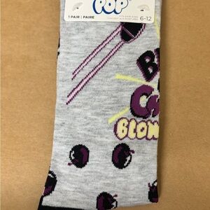 Pop Gray and Purple Casual Socks with Playful Design
